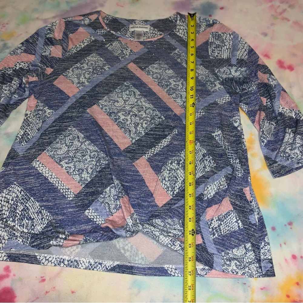 Alfred Dunner Patchwork Shirt Large - image 7
